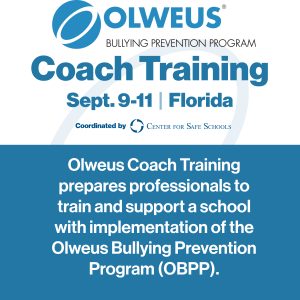 Olweus Coach Training, September 9-11, Florida